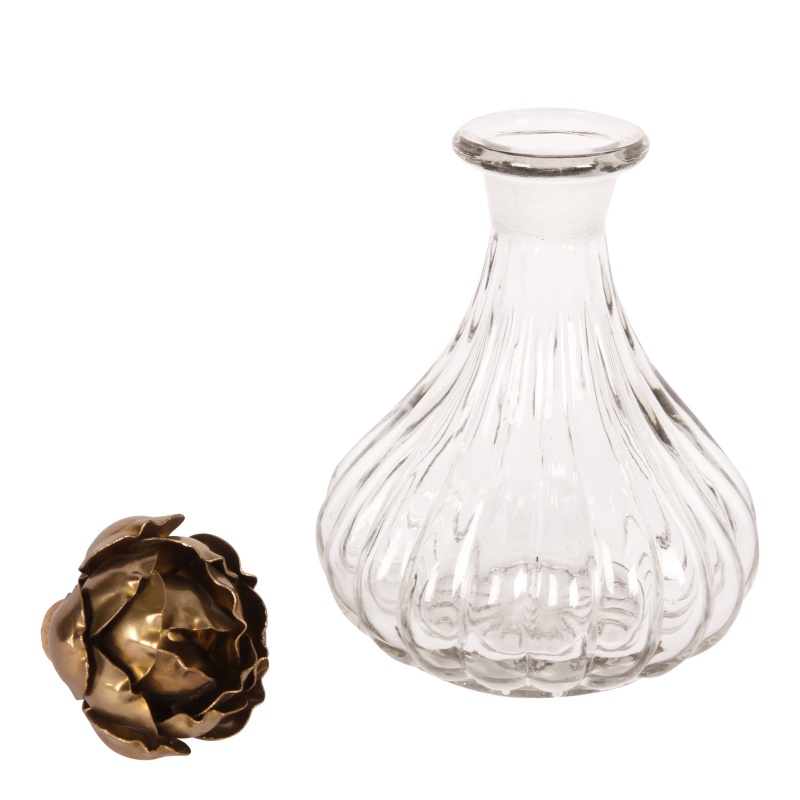 Deco fles met rozen stop 18 cm