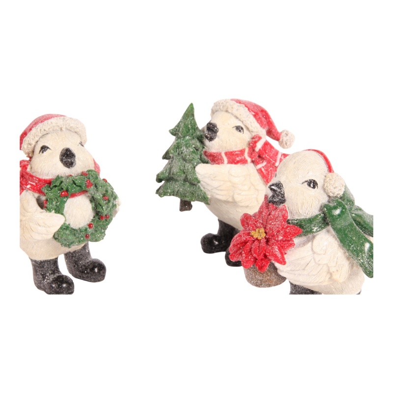 Kerst vogeltjes 12 cm / ASS 3 resin