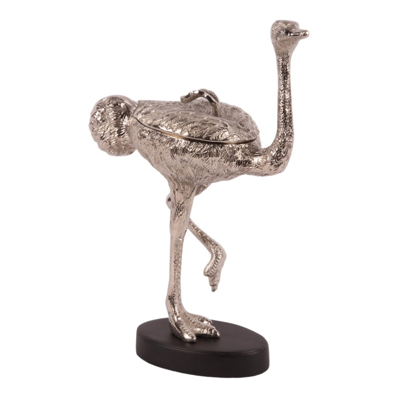 Boîte de rangement déco Autruche cuivre 32 cm