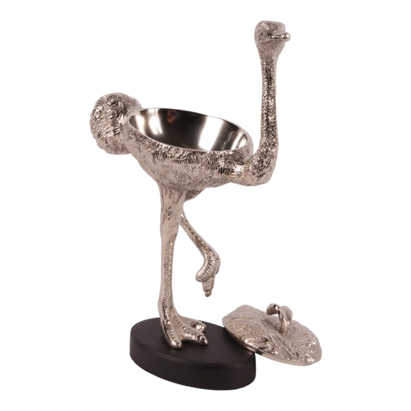 Boîte de rangement déco Autruche cuivre 32 cm