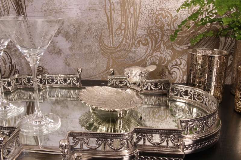 Deco presenteerschaal Vogel koper 18 cm