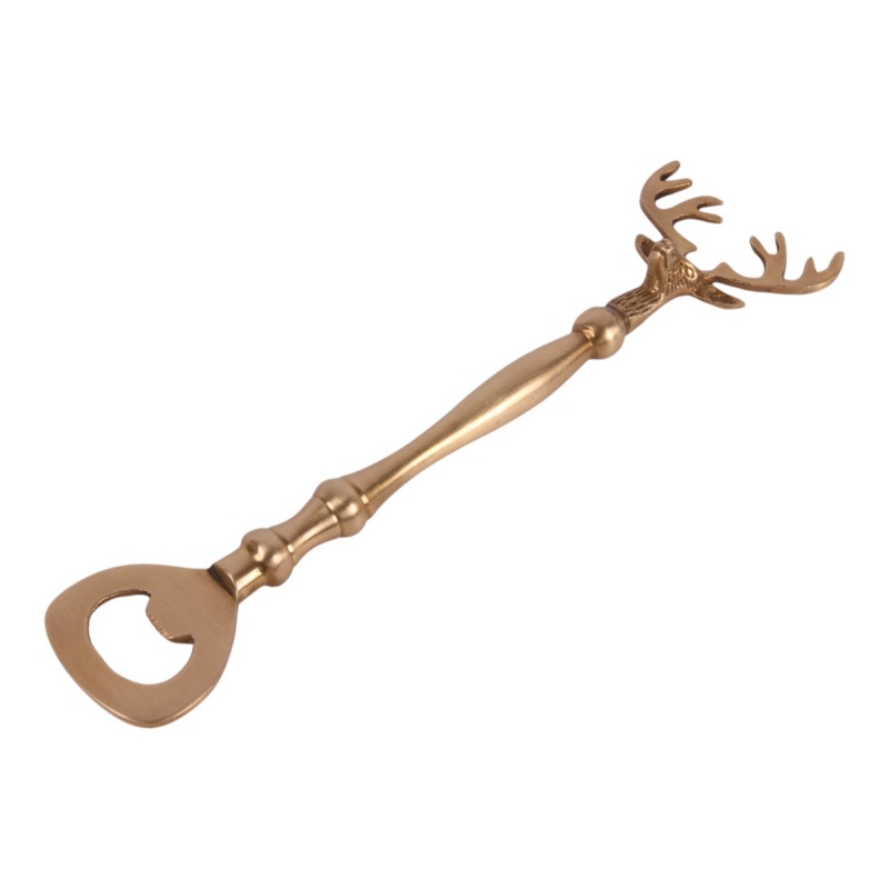 Bottle opener Deer brass 22 cm
