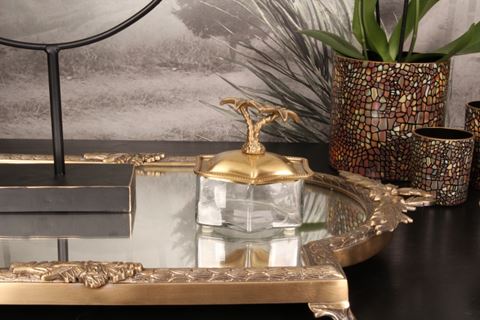 Deco storage box brass 11.5 cm