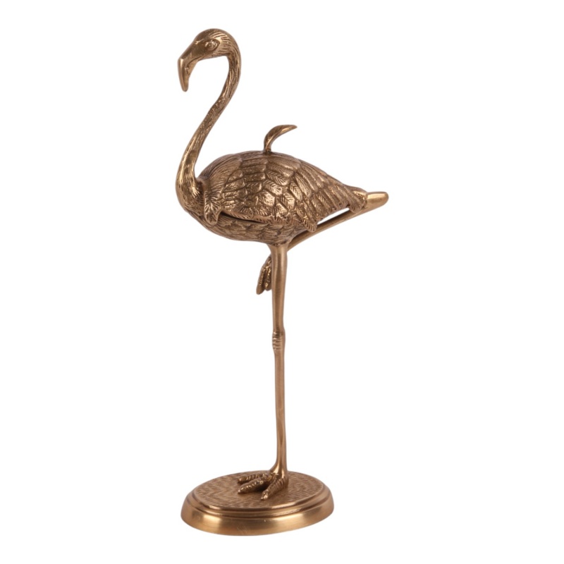 Boîte de rangement déco Flamingo cuivre 29 cm