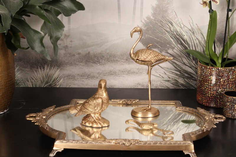 Boîte de rangement déco Flamingo cuivre 29 cm
