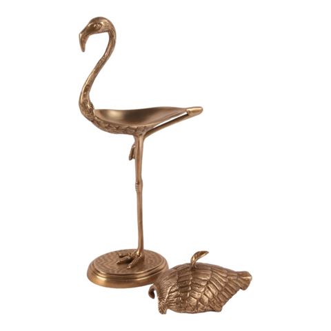 Deco opbergdoos Flamingo koper 29 cm