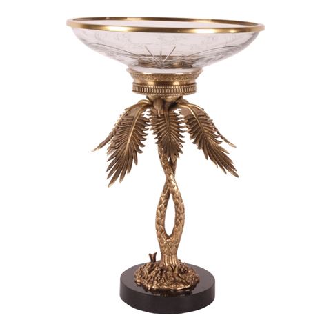Bowl glass/ brass 54 cm