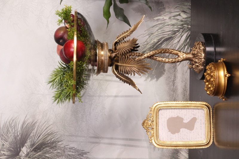 Schaal glas/koper 54 cm