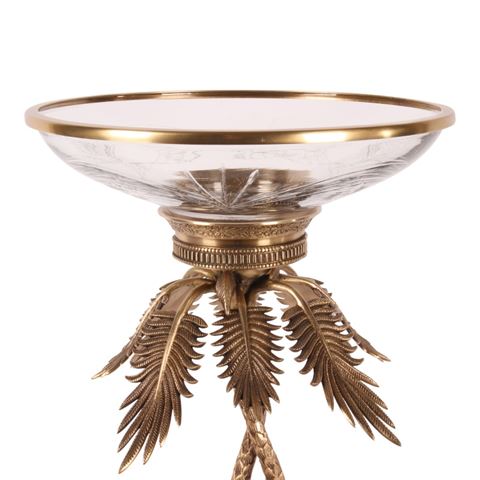 Bowl glass/ brass 54 cm