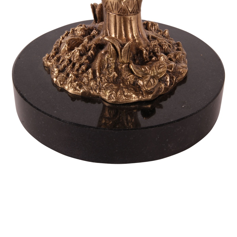 Schaal glas/koper 54 cm