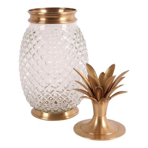Tafelgerei glazen pot met deksel 43 cm