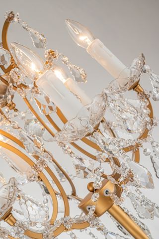 Vloerlamp Memphis 175 cm - Goud - Iron & Glass