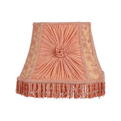 Lampshade Victorian Square 30 cm - Pink - Fabric