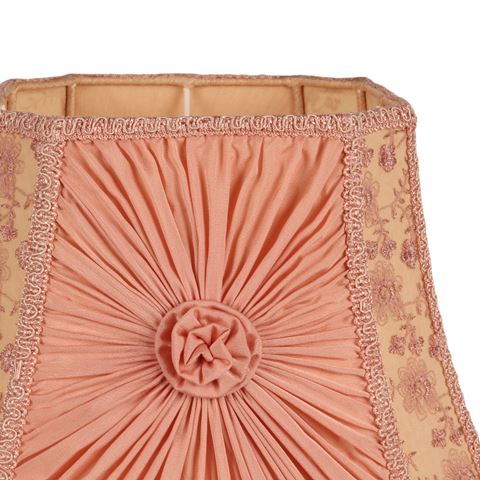 Lampshade Victorian Square 30 cm - Pink - Fabric