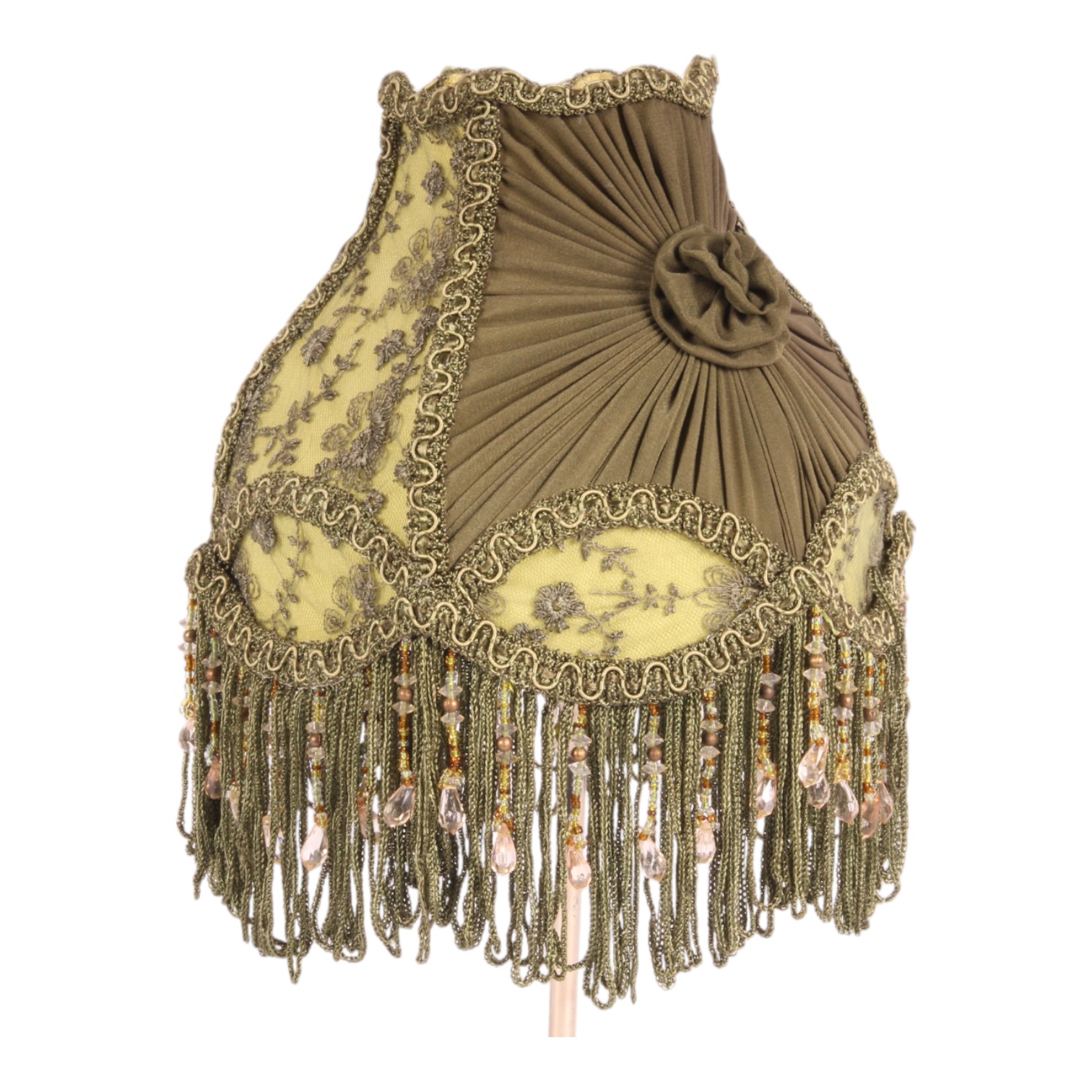 Lampshade Victorian 12 cm - Green - Fabric