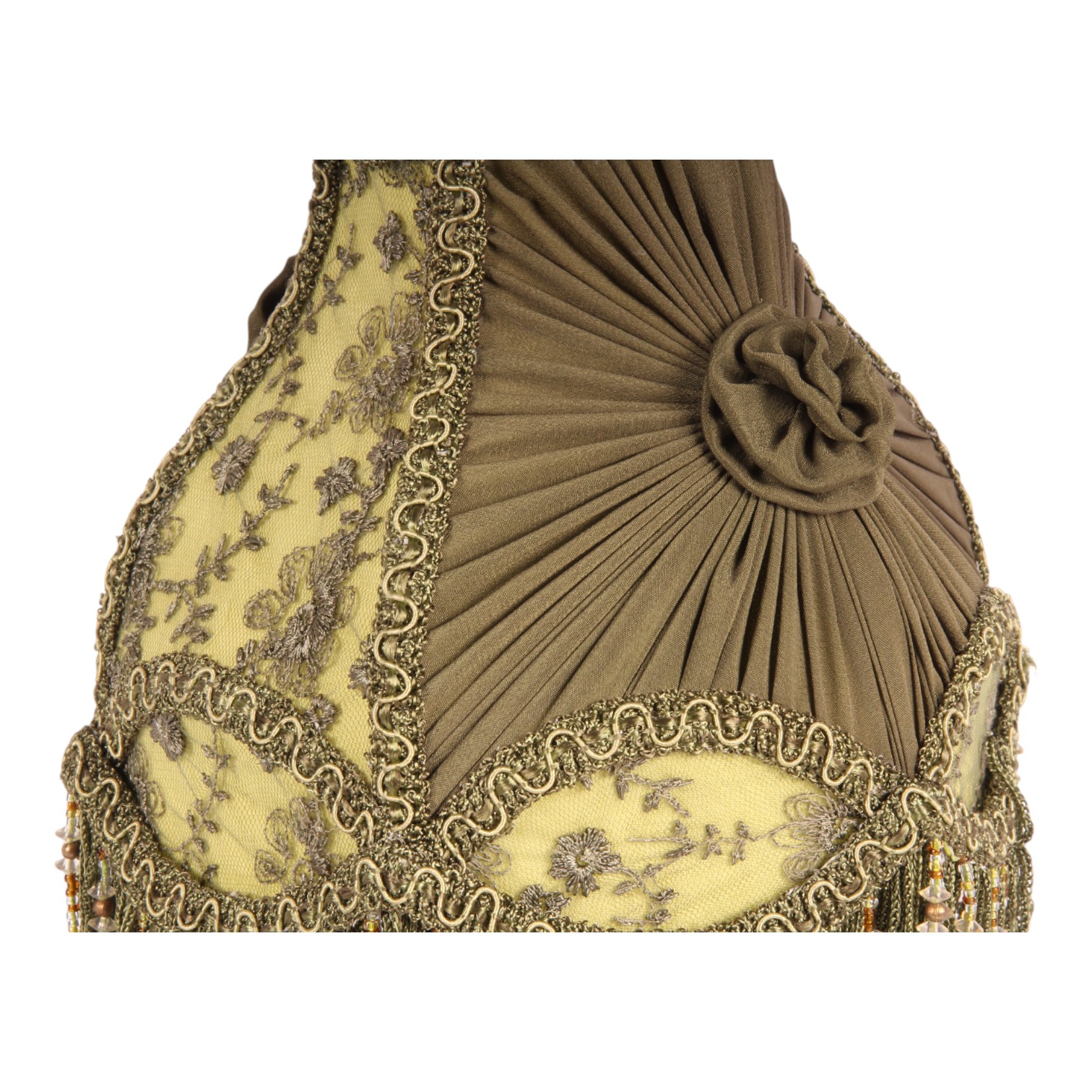 Lampshade Victorian 12 cm - Green - Fabric