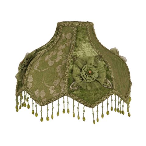 Lampshade Victorian Dome Scallop 33 cm - Green - Fabric