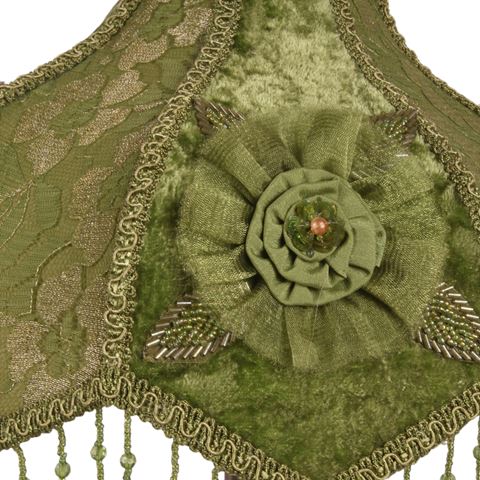 Lampshade Victorian Dome Scallop 33 cm - Green - Fabric