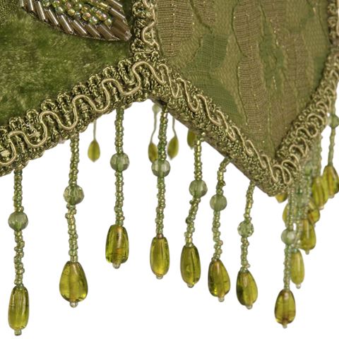 Lampshade Victorian Dome Scallop 33 cm - Green - Fabric