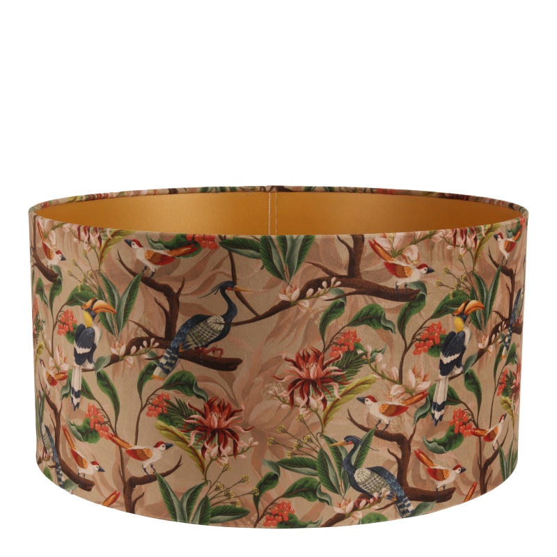Lampenkap 50 cm - Botanische print - Bruin - Stof