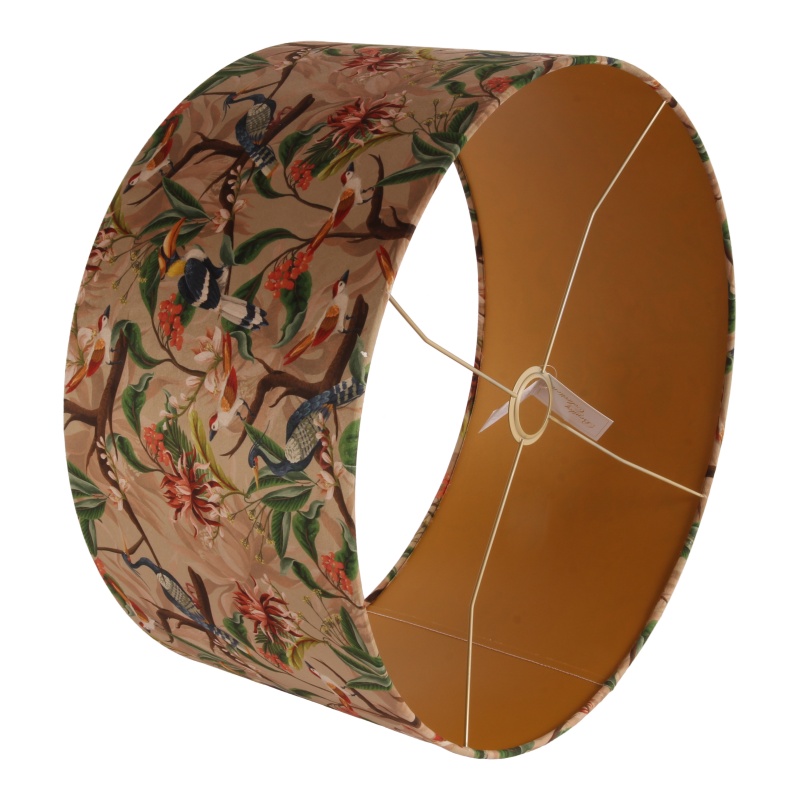 Lampenkap 50 cm - Botanische print - Bruin - Stof