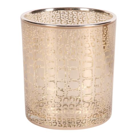 Waxinelichthouder Panterprint 8 cm - Zilver - Glas