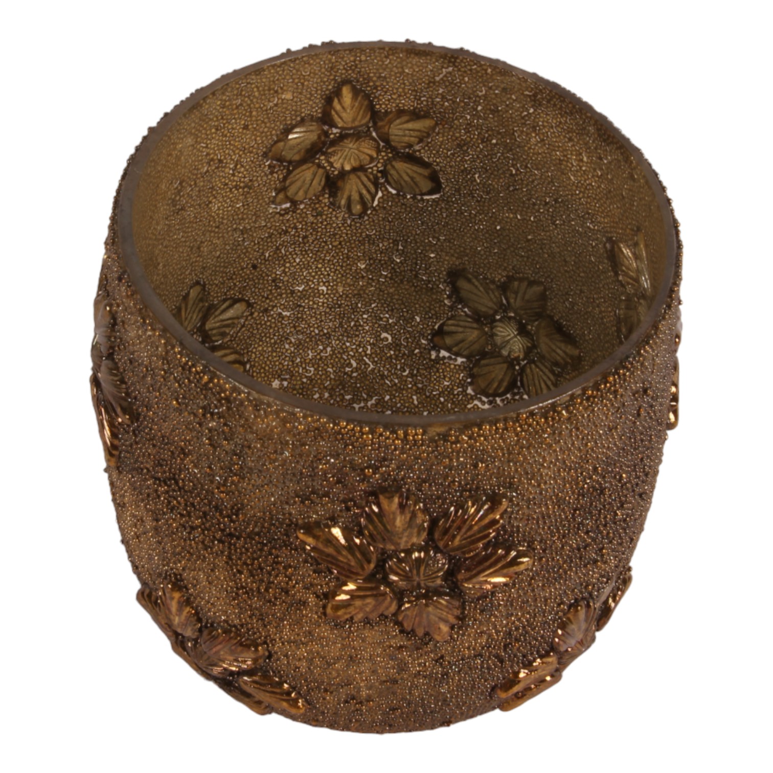 Waxinelichthouder Kralen 12 cm - Goud - Glas