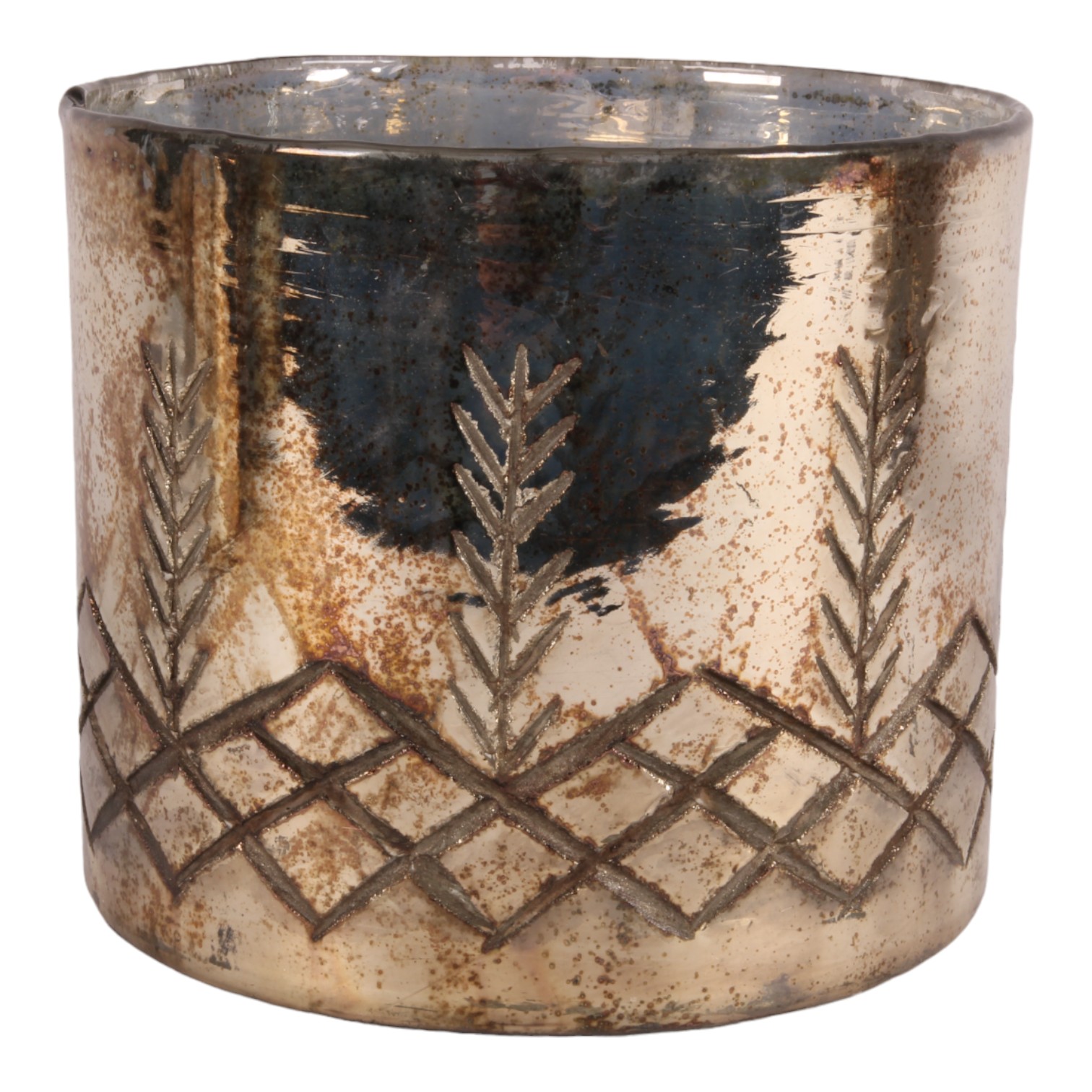 Photophore 18 cm - Argenté - Verre