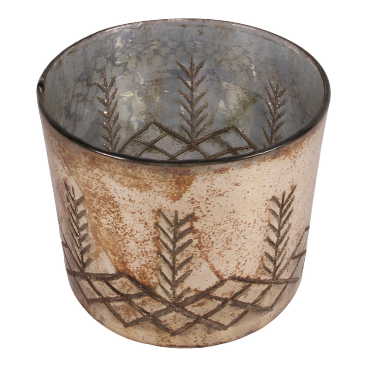 Photophore 18 cm - Argenté - Verre