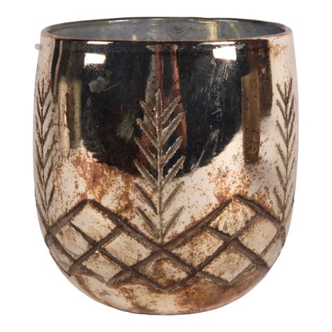 Waxinelichthouder 16 cm - Zilver - Glas