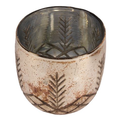 Waxinelichthouder 16 cm - Zilver - Glas