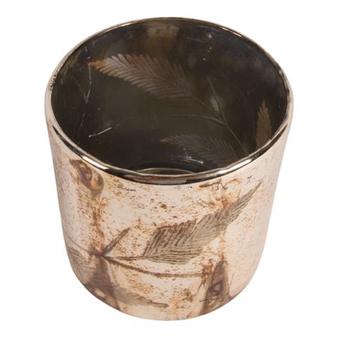 Waxinelichthouder Bladeren 12 cm - Zilver - Glas