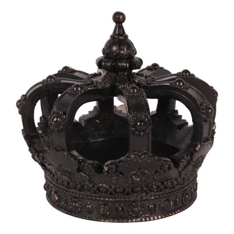 Dekorationskrone 13,2 cm – Schwarz – Kunstharz
