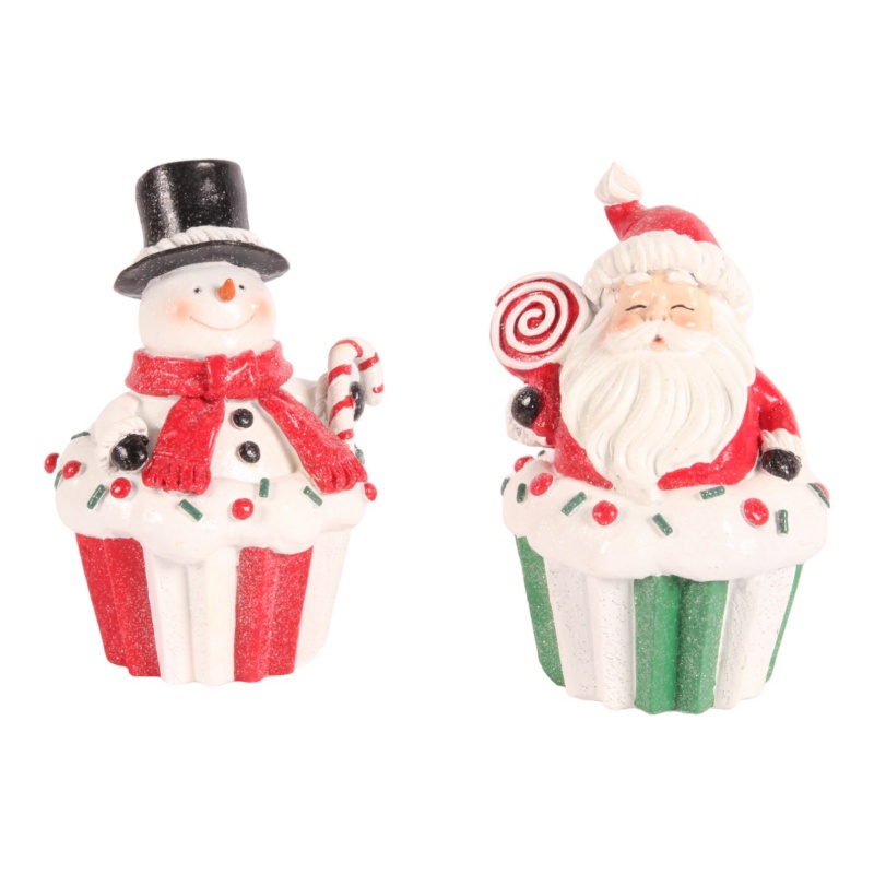 Deco kerstman resin 14.5 cm / ASS 2