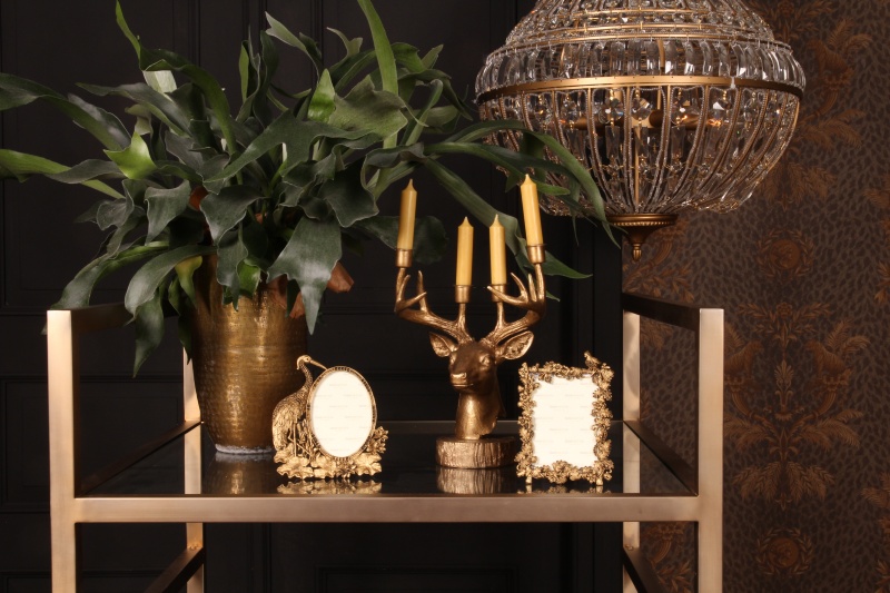 Kandelaar Hert 31.5 cm - Goud - Resin