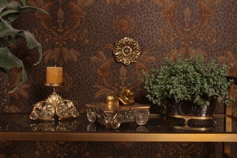 Decoratief Wandornament Bloem 15 cm - Goud - Resin