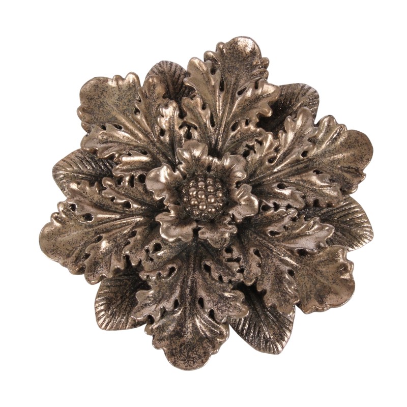 Decoratief Wandornament Bloem 20 cm - Zilver - Resin