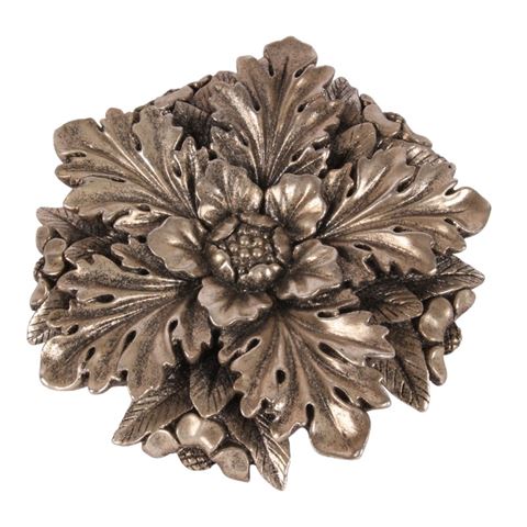 Decoratief Wandornament Bloem 25,5 cm - Zilver - Resin