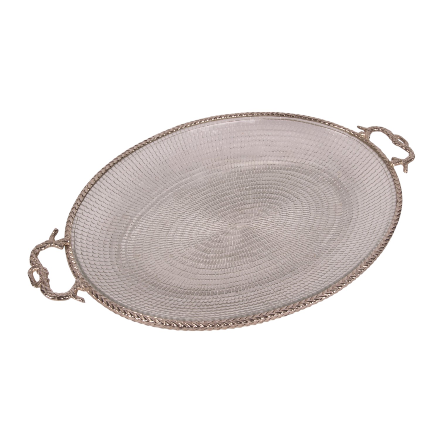 Dienblad met Handvat 39 cm - Goud - Koper / Glas