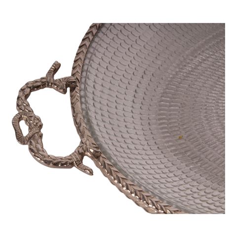 Dienblad met Handvat 39 cm - Goud - Koper / Glas