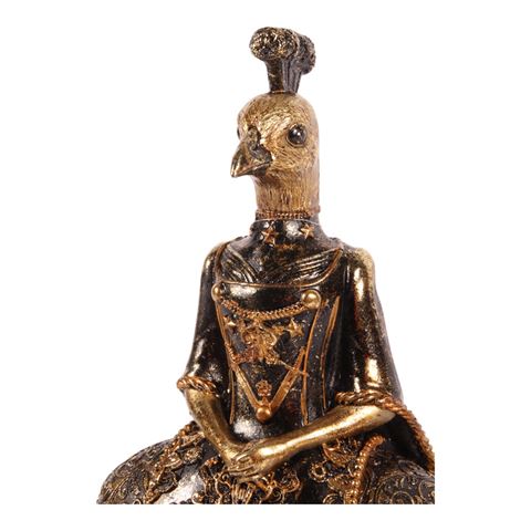 Peacock 40 cm - Black - Resin