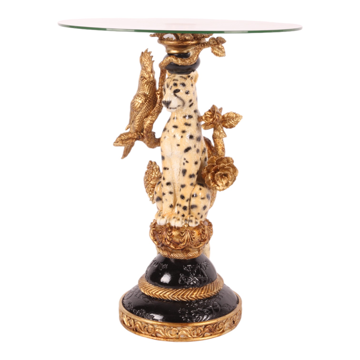 Bijzettafel luipaard resin 51 cm