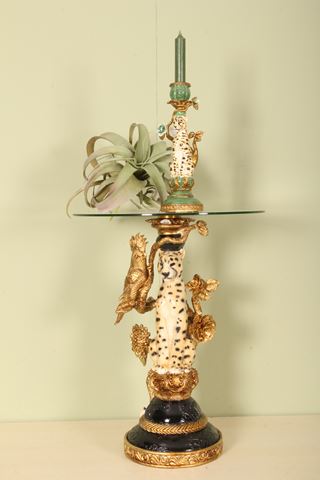 Bijzettafel luipaard resin 51 cm