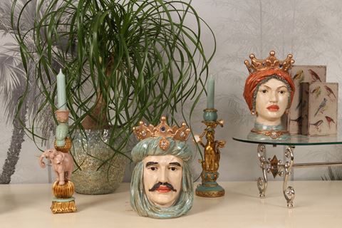 Kandelaar Luipaard 25.5 cm - Goud - Resin
