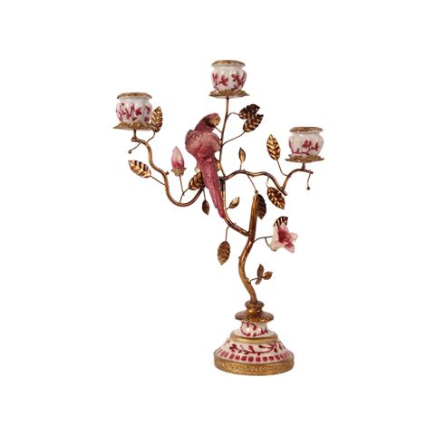 Kandelaar Papegaai 31,5 cm - Rood - Resin
