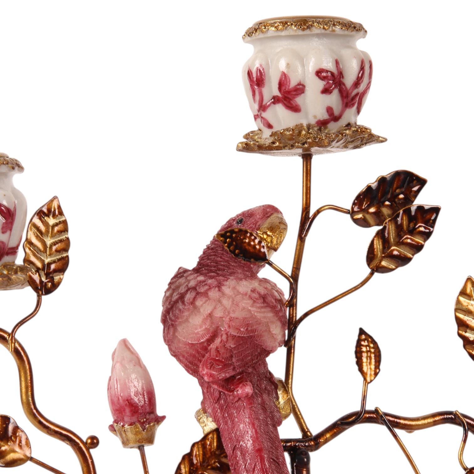 Papageien-Kerzenhalter 22,5 cm – Rot – Kunstharz