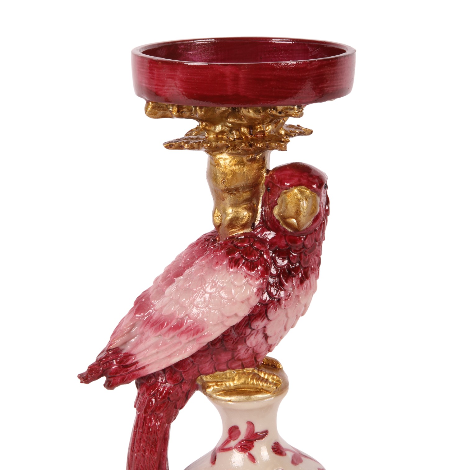 Kandelaar Papegaai 32,5 cm - Rood - Resin