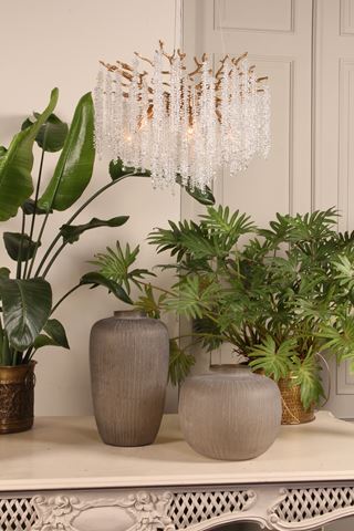 Kroonluchter Waterfall - 60 cm - Goud - Glas