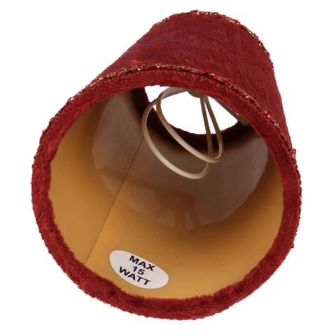 Lampshade 9 cm - Clip-On - Red - Fabric
