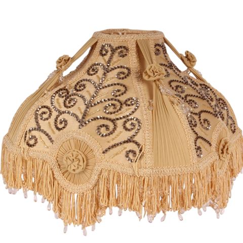 Lampenkap Victorian 32 cm - Geel - Stof